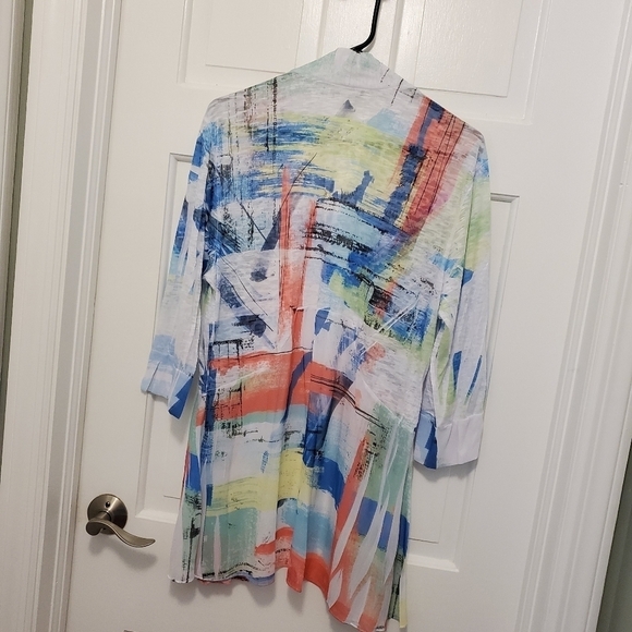 Impulse California Art Deco Lightweight Open Front Cardigan Size Medium - Picture 8 of 8